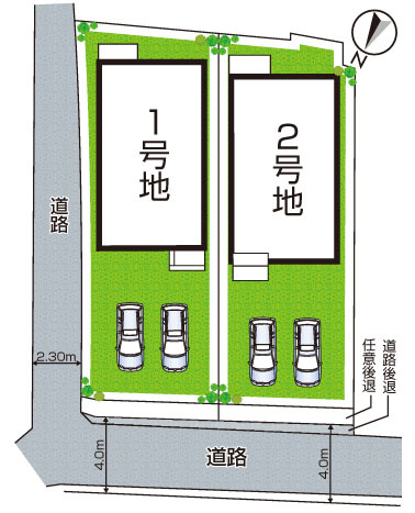 ★20(土)21(日)現地見学可能！★近江八幡市北之庄町　第1期　新築一戸建ての区画図|全2区画