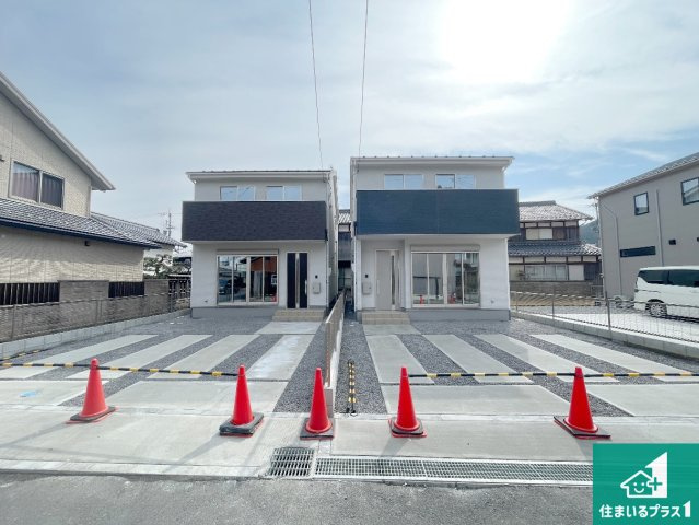 近江八幡市北之庄町　第1期　新築一戸建ての外観|お客様に長く安心して住んでいだだける事にこだわった家づくり！住んでからのアフターサービスにもしっかりと取り組んでいます！