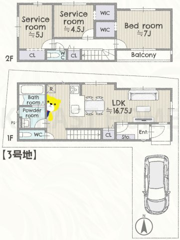 長岡京市神足掛越　新築戸建の間取り