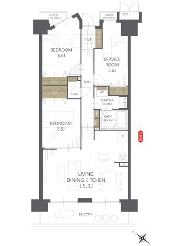 【間取り】ヴィルヌーブ野洲 