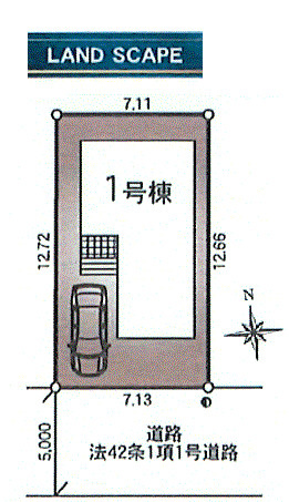 昭島市郷地町2丁目　新築戸建全1棟の区画図