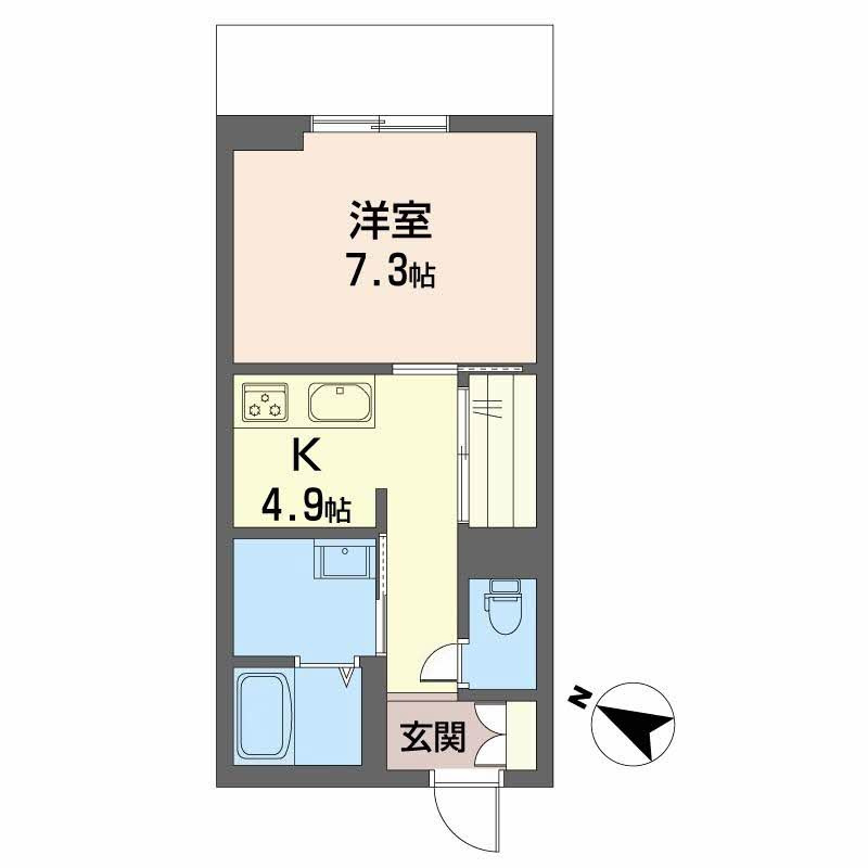 熊本市中央区本荘５丁目の賃貸マンションの間取り