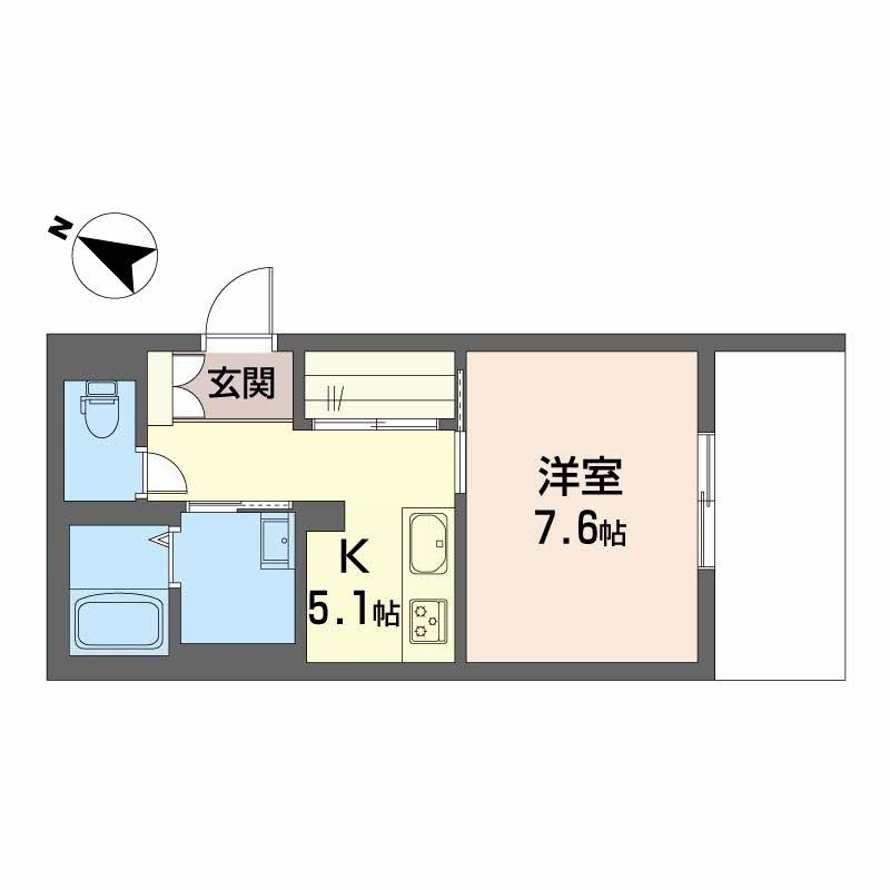 熊本市中央区本荘５丁目の賃貸マンションの間取り