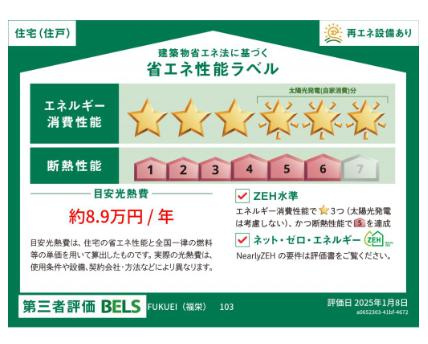 ＦＵＫＵＥＩの省エネ性能ラベル|弊社ホームページに写真がたくさんあります♪
