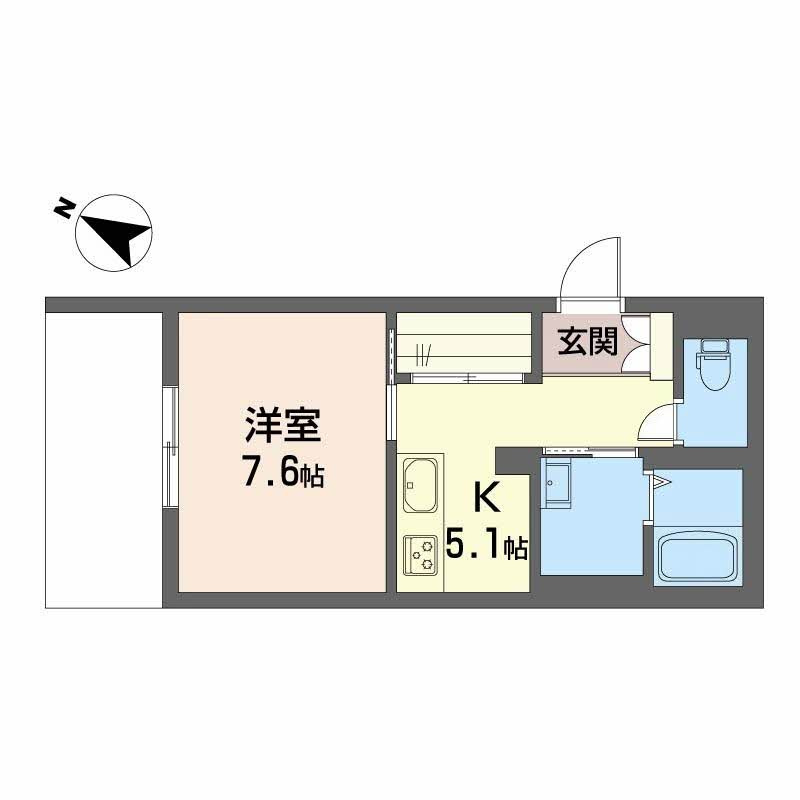 熊本市中央区本荘５丁目の賃貸マンションの間取り