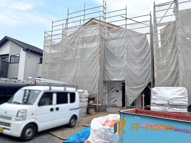 水戸市東台1期　新築戸建て　2号棟の外観|2026年1月完成予定！近隣の同仕様完成物件をご見学いただけます♪