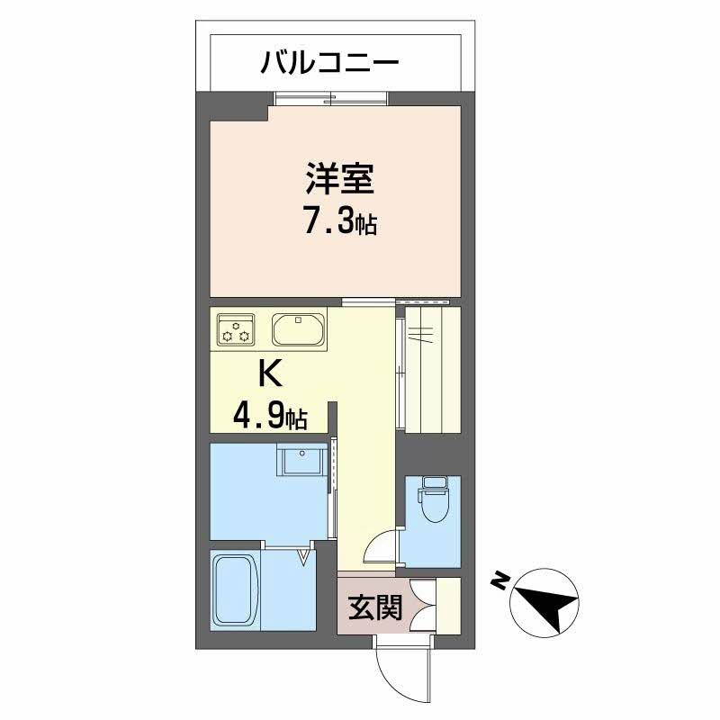 熊本市中央区本荘５丁目の賃貸マンションの間取り
