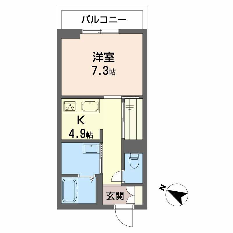 熊本市中央区本荘５丁目の賃貸マンションの間取り