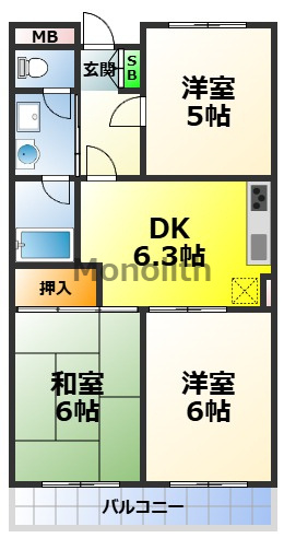 ベルトピア忠岡北B棟の間取り