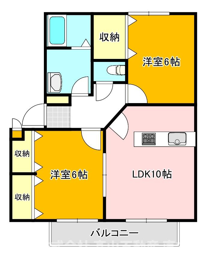 直方市大字上頓野のアパートの間取り