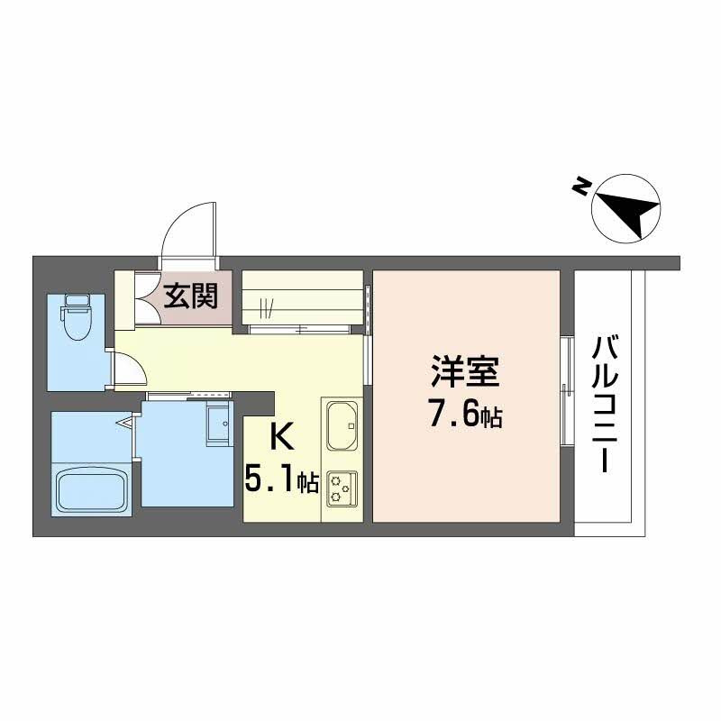 熊本市中央区本荘５丁目の賃貸マンションの間取り