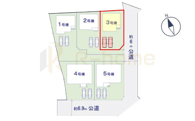 水戸市東台1期　新築戸建て　3号棟の区画図|大きなお買い物だからこそ、メリット・デメリットを伝えさせて頂きます。
R-homeにお任せください♪