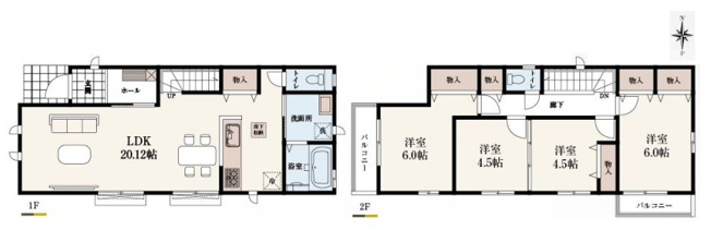 【間取り】 | 東久留米市幸町３丁目　新築戸建て　C号棟 | 4LDK・土地面積123.23ｍ2・建物面積98.54ｍ2