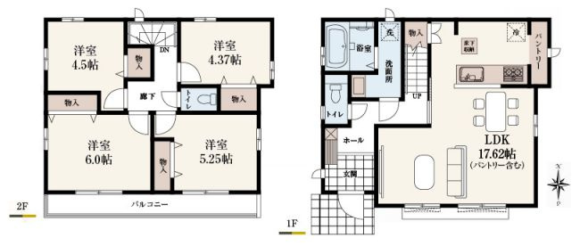【間取り】 | 東久留米市幸町３丁目　新築戸建て　D号棟 | 4LDK・土地面積127.70ｍ2・建物面積90.67ｍ2