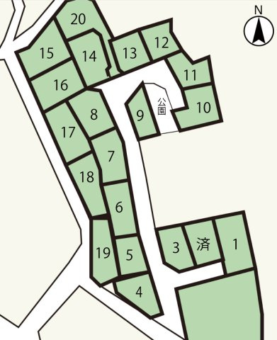 東広島市西条町御薗宇　新築一戸建て(全６棟)の区画図