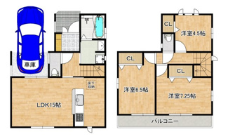 【間取り】 | 黒山　新築分譲地　全３区画 | 【３ＬＤＫの暮らしやすい間取り】子供部屋や趣味のお部屋も作れますね♪資料請求だけでもお気軽にお問い合わせください！