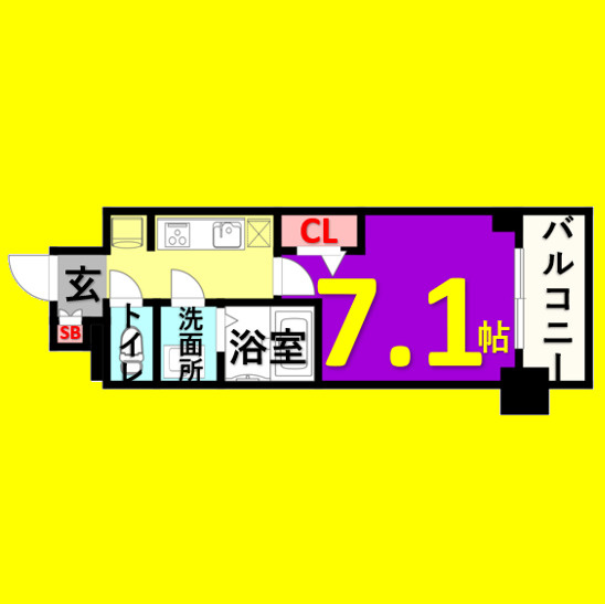 プレサンス桜通ベルノ　名古屋市賃貸　仲介手数料無料の間取り