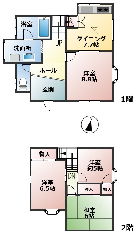 近江八幡市北津田町中古戸建の間取り