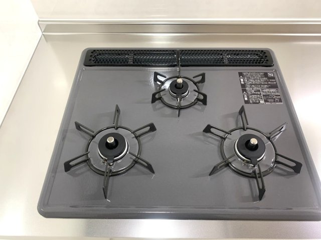 ◆２沿線利用可能◆陽当たり・通風良好の３ＬＤＫ◆複層ガラス採用◆宇治大久保コープＡ棟のキッチン|コンロ