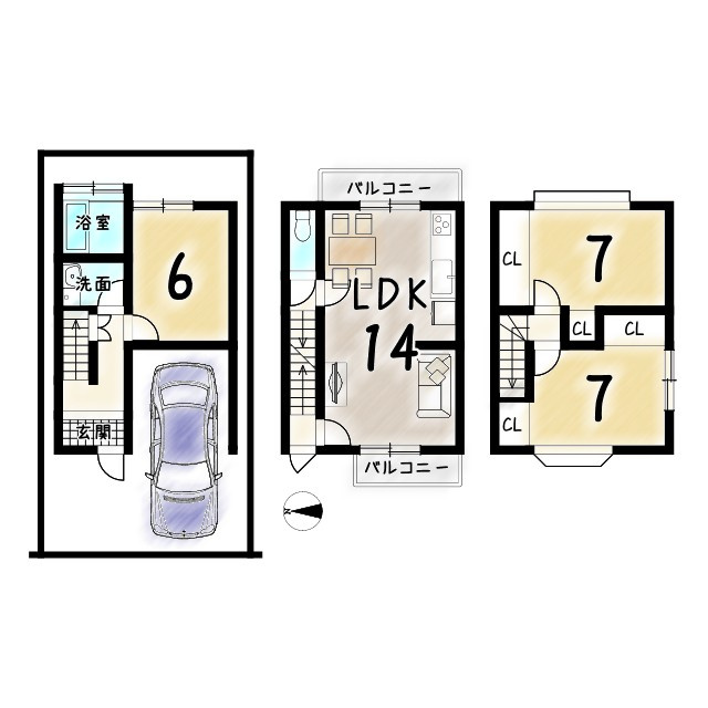 羽束師志水町の間取り