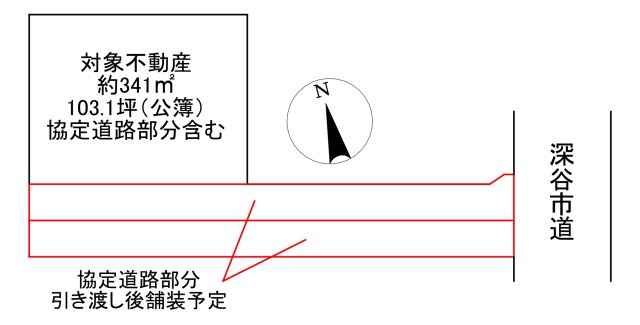 －三丁目不動産ー　深谷市西大沼　造成完の土地図