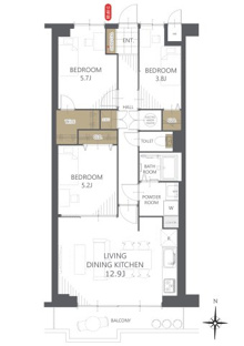 【間取り】藤和明石公園ハイタウン弐号棟 