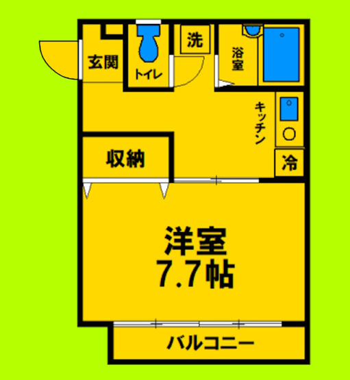 【間取り】 | カーサ ポンテ アルト | 1DKタイプ