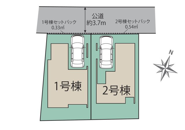 福岡市早良区飯倉3丁目第1-2棟(1号棟)の区画図|配置図（1号棟）