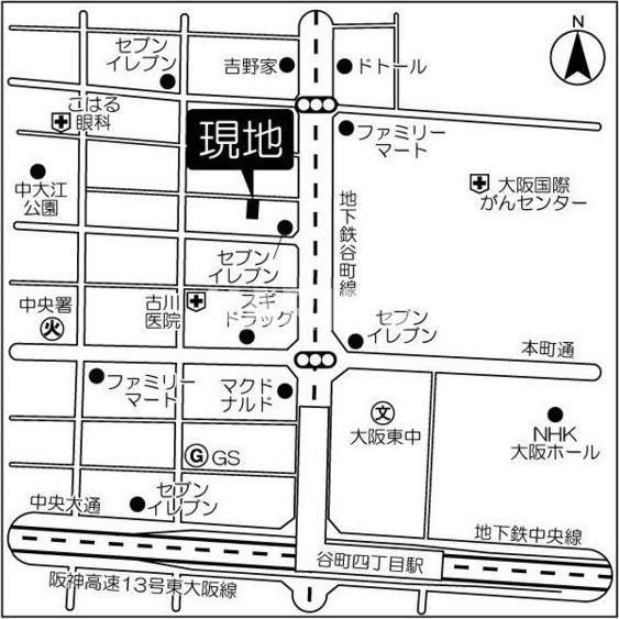 コンフォリア・リヴ谷町四丁目の地図