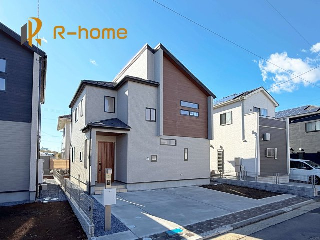 水戸市千波町4期　新築戸建て　1号棟の外観パース|2025年12月完成予定！近隣の同仕様完成物件をご見学いただけます♪