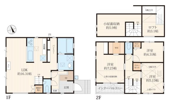 【間取り】 | 東久留米市滝山４丁目　未入居戸建て | 3LDK・土地面積90.45ｍ2・建物面積88.80ｍ2