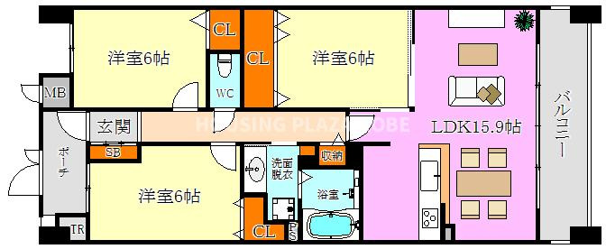 須磨シーサイドヒルズⅡの間取り