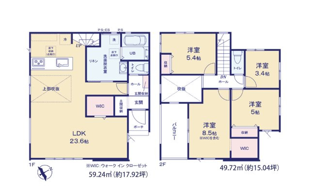 福岡市東区香椎第3-2棟（1号棟）　の区画図|配置図（1号棟）