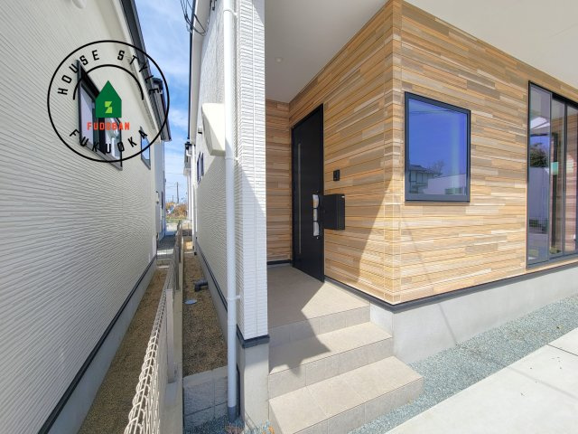 福岡市東区土井第2-1棟（1号棟）　の外観：施工例|おでかけの時も帰った時も、「我が家」を最初に感じでもらえる素敵な空間に。