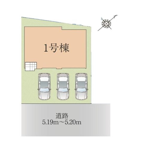 福岡市東区土井第2-1棟（1号棟）　の区画図|配置図（1号棟）
