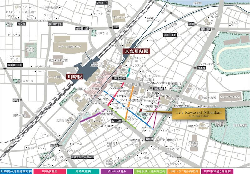 Le'a川崎弐番館の地図