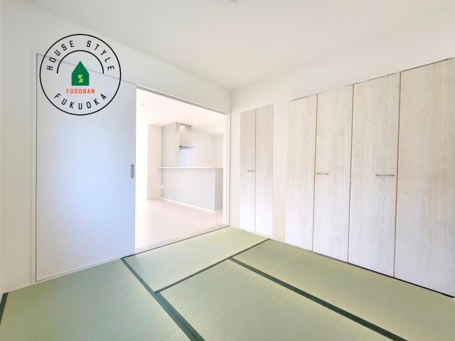 福岡市東区奈多1丁目第2-6棟（5号棟）の内観：施工例|将来的に、琉球畳を引きまして和室風にすることも可能です。