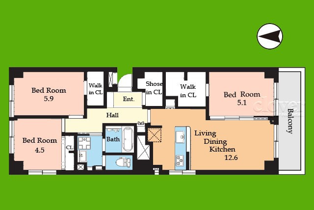 【間取り】 | 中銀三鷹マンシオン | 物件のお問い合わせは、 ０１２０－７００－９６８までお気軽にどうぞ！