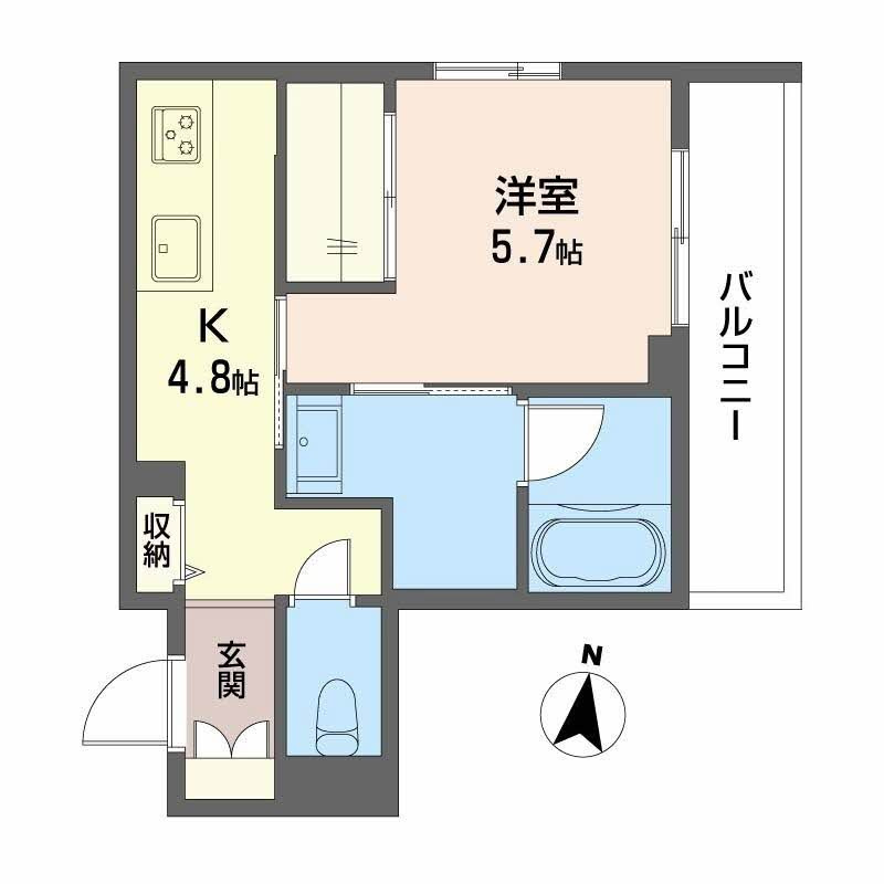 熊本市中央区南熊本１丁目の賃貸マンションの間取り