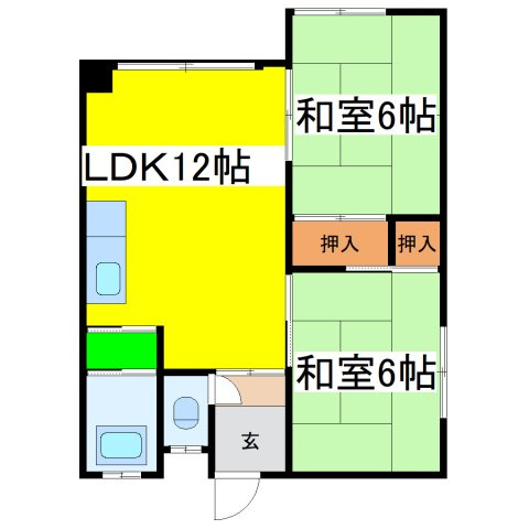 白百合マンション３号棟の間取り