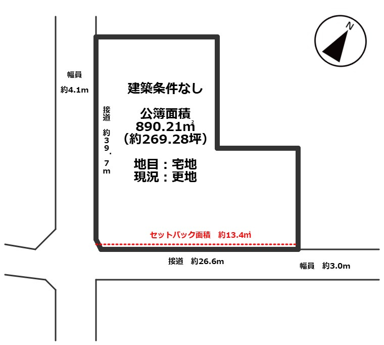 高島市マキノ町西浜269坪土地の土地図