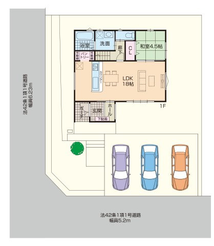 大野城市緑ケ丘4丁目第3-1棟（1号棟）　の区画図|配置図（1号棟）