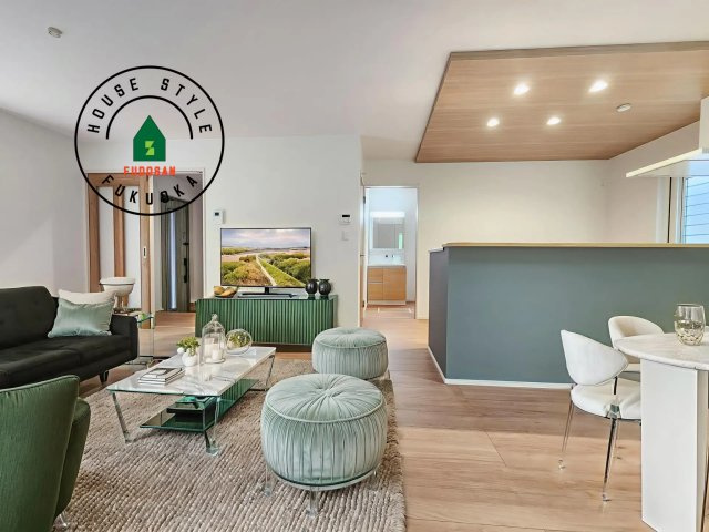 福津市福間南3丁目第1-7棟（4号棟）　の居間・リビング|多くの時間を過すことになるリビングだからこそ、いつも穏やかな空間・解放感が味わえ毎日が充実します。