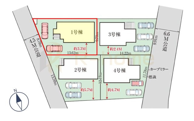 取手市本郷5期　新築戸建て　1号棟の区画図|大きなお買い物だからこそ、メリット・デメリットを伝えさせて頂きます。
R-homeにお任せください♪