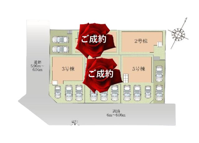 福岡市東区松香台1丁目第1-5棟（5号棟）　の区画図|配置図（5号棟）