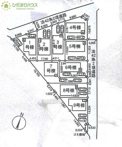 【区画図】 | 我孫子市中峠第20　新築戸建　3号棟 | カースペースは2台分確保!(^^)!
（3号棟）