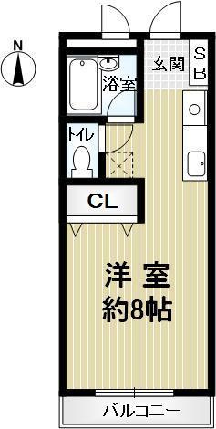 ジオコート桂の間取り|画像は別部屋反転タイプ