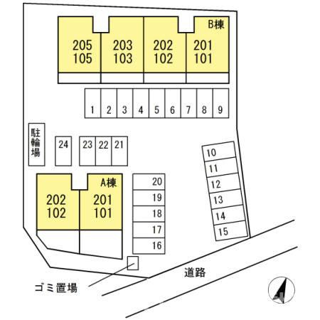 アスクール B棟の区画図