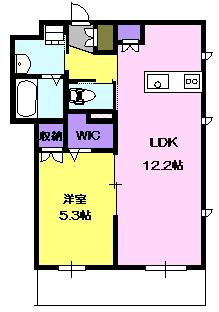 【間取り】 | Maison Rio | レイアウトしやすい間取りの１LDKです。1帖のWICがポイントです