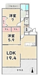 【間取り】 | テラスハイツ鳴滝